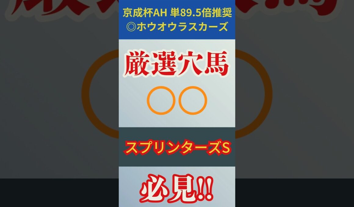 【スプリンターズステークス2025】必見！想定14人気大穴〇〇を無理のない理由で推奨！【厳選穴馬】枠次第でスプリンターズS本命も視野！【厳選注目馬】#競馬 #競馬予想 #スプリンターズステークス