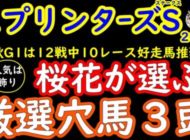 スプリンターズステークス2025桜花が選ぶ厳選穴馬３頭！高速馬場の中山にて面白い穴馬は？昨年と真逆の展開も予想される中で人気馬を打ちやbる実力を秘めた馬を３頭ピックアップ！