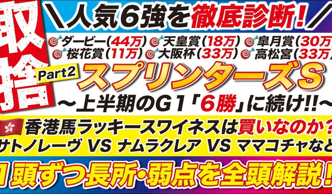 ６強を徹底比較→【スプリンターズステークス2025予想】香港馬ラッキースワイネスは買いなのか？サトノレーヴ VS ナムラクレア VS ママコチャなど１頭ずつ【長所・弱点】を全頭解説！