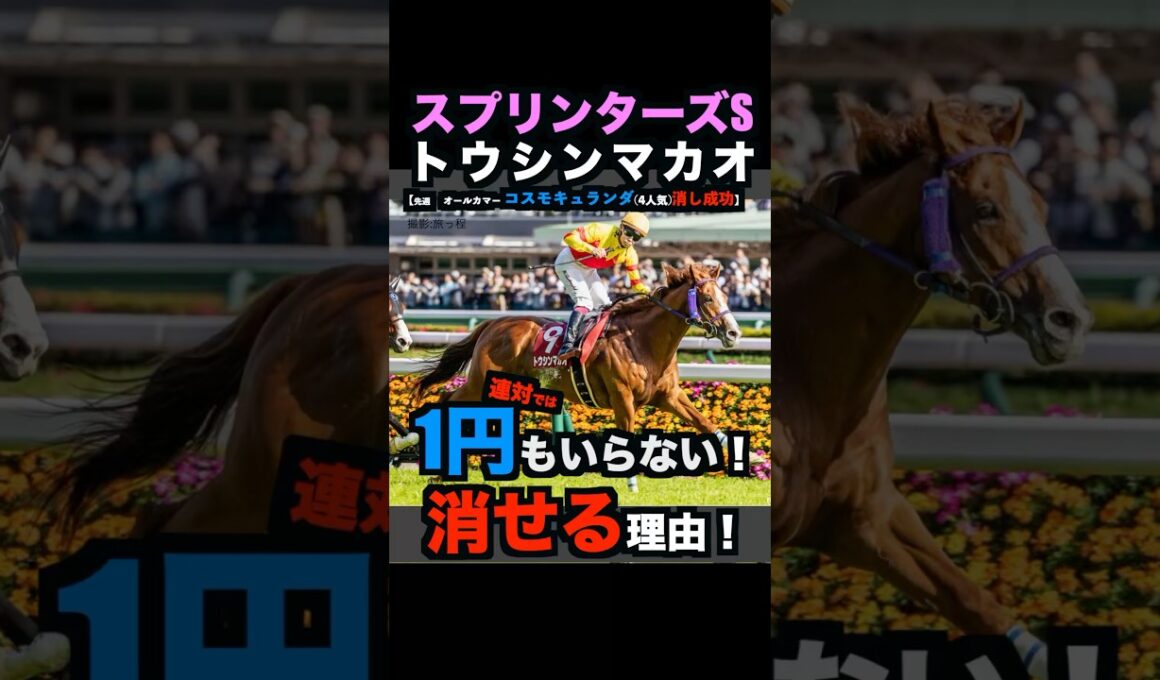 【スプリンターズステークス2025】1円もいらない！トウシンマカオを連対で消せる理由！#スプリンターズステークス #スプリンターズs #トウシンマカオ #競馬予想tv #競馬予想 #shorts