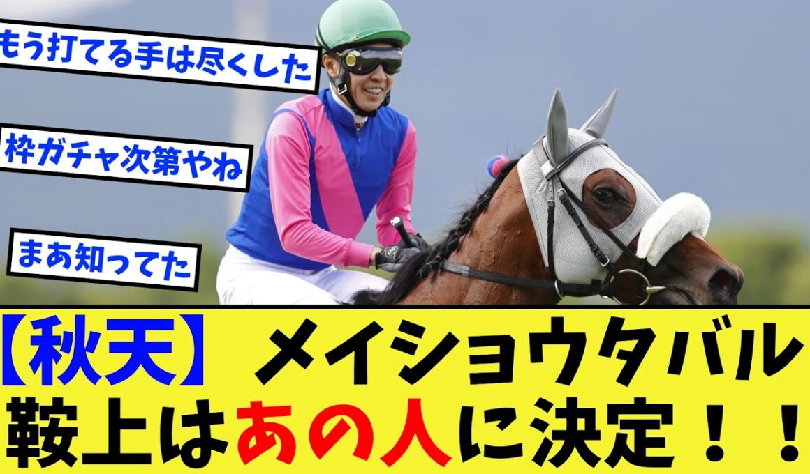 【競馬】メイショウタバル、天皇賞秋の鞍上はやっぱりあの人の模様に対する反応集【競馬の反応集】