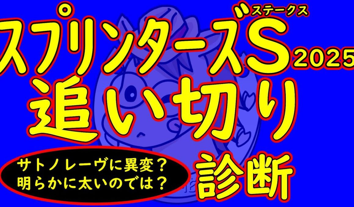 スプリンターズステークス2025追い切り診断！サトノレーヴが高松宮記念の時と見比べても明らかに体が太く見えるのだが？