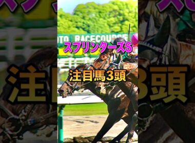 【スプリンターズステークス2025】注目馬3頭
