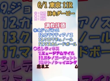 東京優駿(日本ダービー)の最終追切評価　まさかの大穴！？