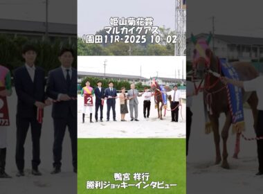姫山菊花賞・マルカイグアス・鴨宮祥行・勝利ジョッキーインタビュー （2025.10.02）