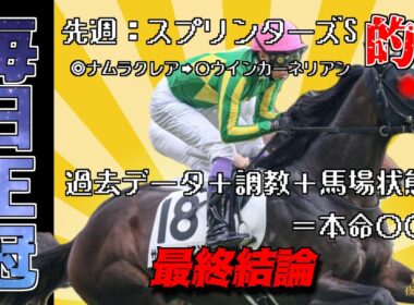 【毎日王冠・最終結論】先週スプリンターズS的中！サトノシャイニングの不安材料！ホウオウビスケッツVSチェルヴィニアVSエルトンバローズ！レーベンスティールの調教！過去データ,血統,馬場状態,騎手！