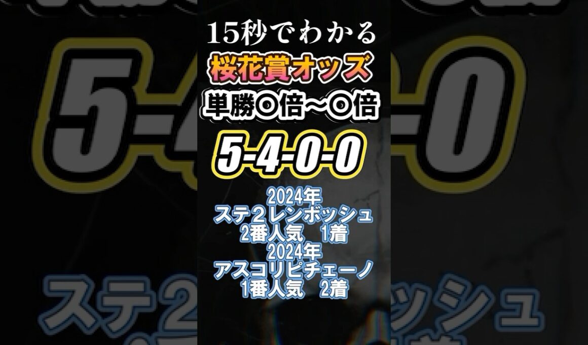 【桜花賞2025】100%馬券内の単勝オッズゾーン　#桜花賞2025 #競馬データ #g1