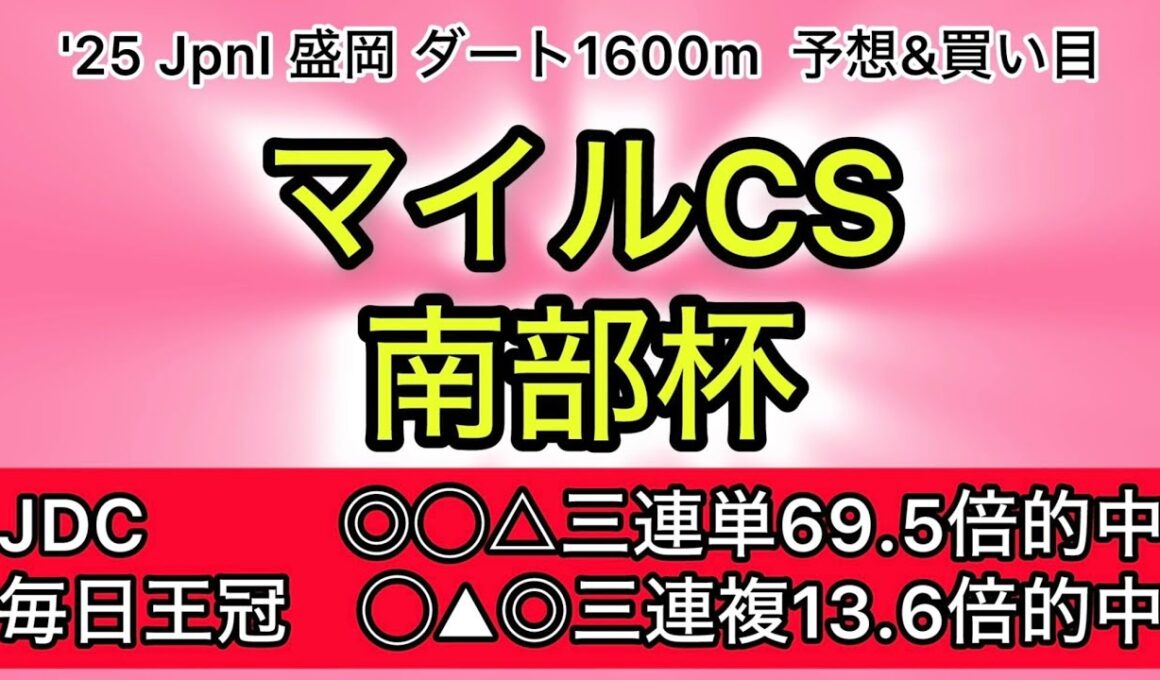 【競馬予想 マイルCS南部杯2025】予想&買い目　マイルCS南部杯の予想&買い目を発表！