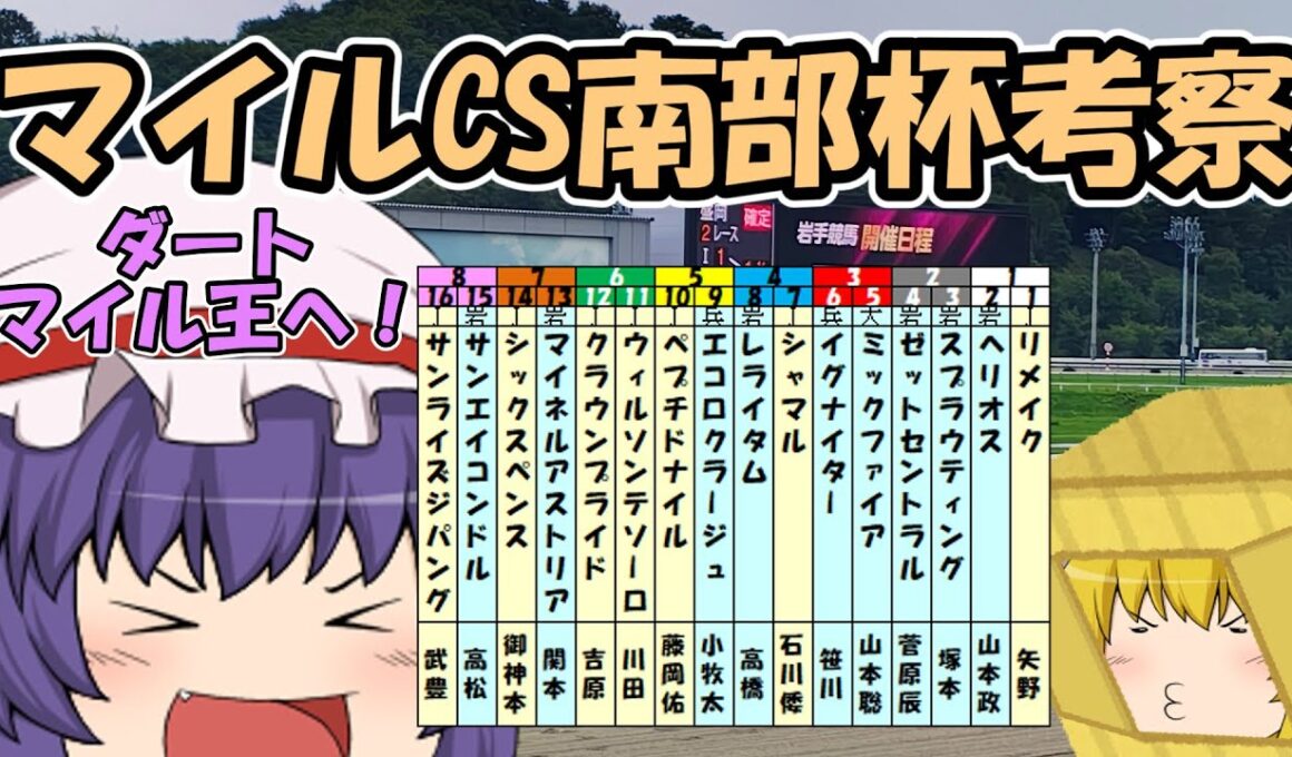 ゆっくり2025マイルCS南部杯考察