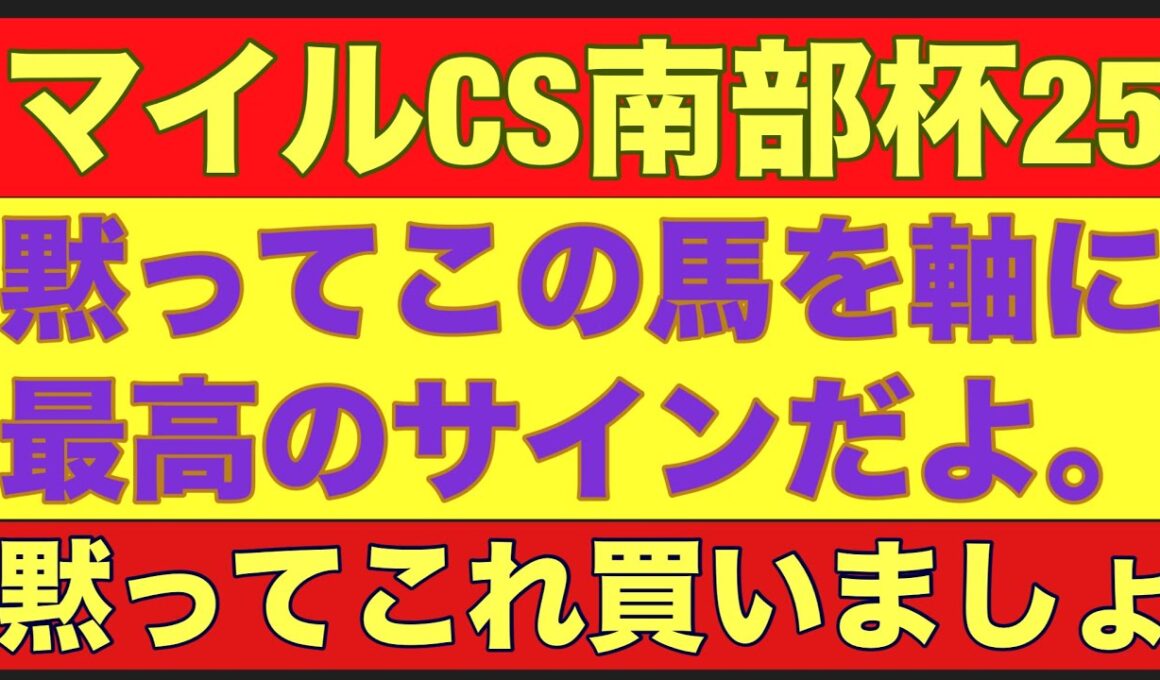 【マイルチャンピオンシップ南部杯2025】のサイン軸馬予想！