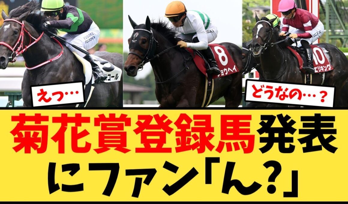 菊花賞、登録馬発表にファン｢ん?｣【競馬反応集】