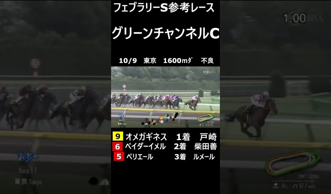 フェブラリーS参考レース　グリーンチャンネルカップ　オメガギネス