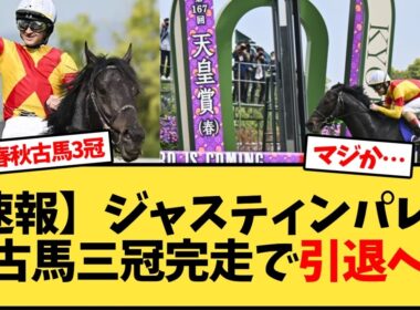 【速報】ジャスティンパレス  秋古馬三冠完走で引退へ…【競馬反応集】