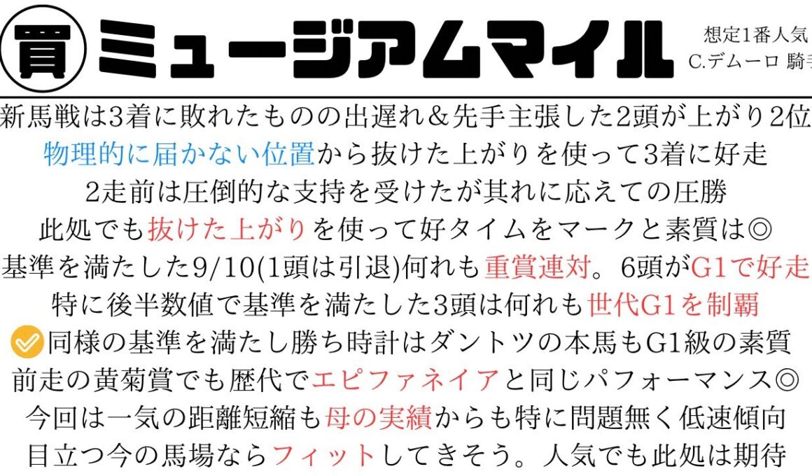 朝日杯フューチュリティステークス2024【1週前見解】素質馬揃いも評価したいのはこの馬‼️