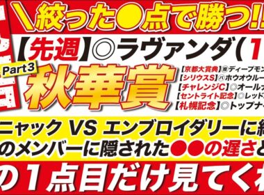 🎯絞った●点で勝つ→【秋華賞2025予想】カムニャック VS エンブロイダリーに結論！今年のメンバーに隠された●●の遅さとは？この１点目だけ見てくれ！