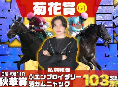 【2025菊花賞】秋華賞◎エンブロイダリー1着🥇×カムニャック消しで3連単103万円払い戻し報告👍引き続き大得意な3歳G1の有力馬9頭を徹底解説！
