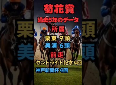 ⏰[菊花賞]過去５年のデータ⏰#競馬予想 #競馬 #菊花賞2025　#菊花賞