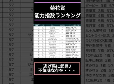 【#菊花賞2025】出走予定馬能力指数ランキング