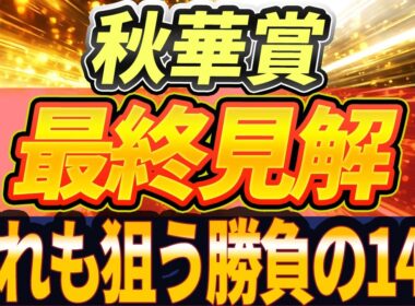【秋華賞2025】勝負の選択。今年のテーマは"コレ"【最終見解】