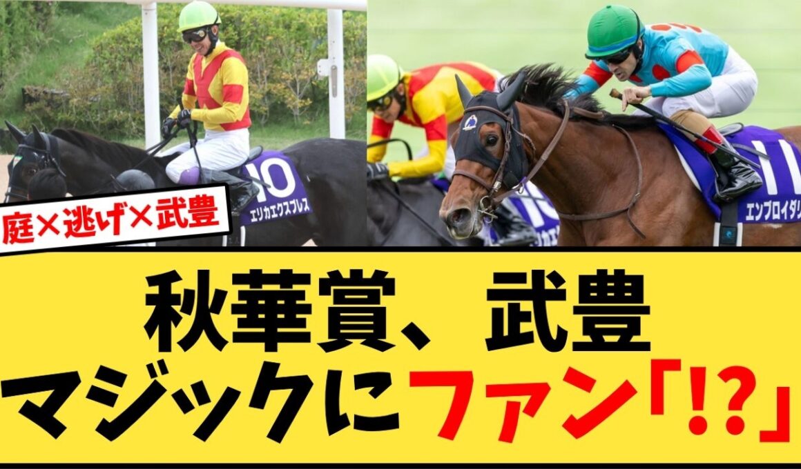【秋華賞】武豊が逃げた結果…【競馬反応集】