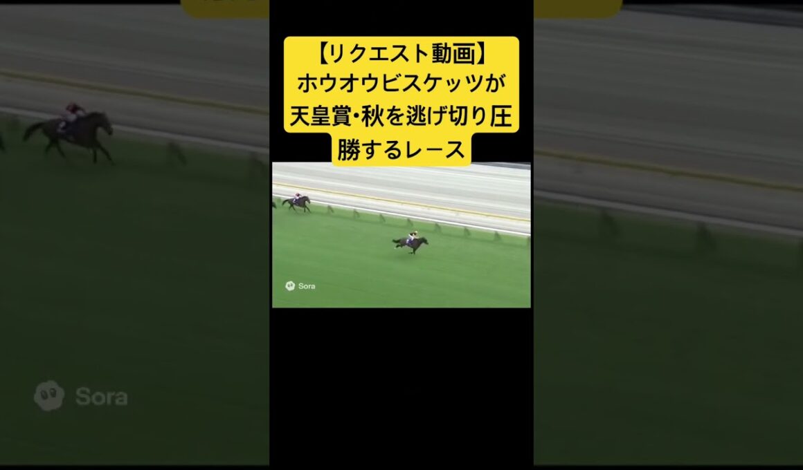 【リクエスト動画】2024年の天皇賞・秋、ホウオウビスケッツが逃げ切りで圧勝するレース #ai #競馬 #天皇賞秋 #ホウオウビスケッツ #実況中継