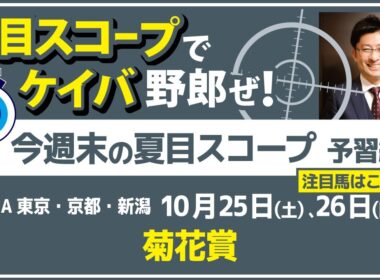 皐月賞、ダービー上位馬不在の混戦菊花賞！春のあのレースに注目【夏目スコープ　予習編】#菊花賞 出走予定登録馬から、本命候補で狙える馬、穴馬にロックオン【週末に向けての重賞競馬予想参考データ解説】