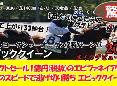 【競馬】 驚き！ メイクデビュー東京  (2025.10.18・東京4R) 2025 / エピッククイーン