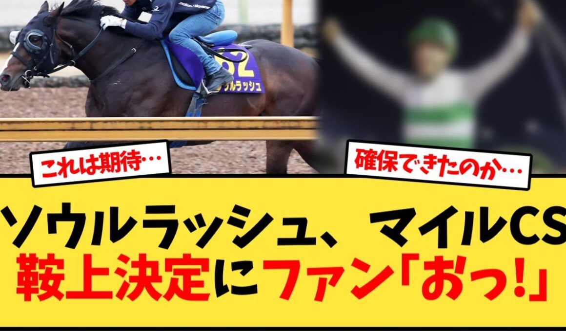 【マイルチャンピオンシップ】ソウルラッシュ、鞍上決定にファン｢おっ!｣【競馬反応集】