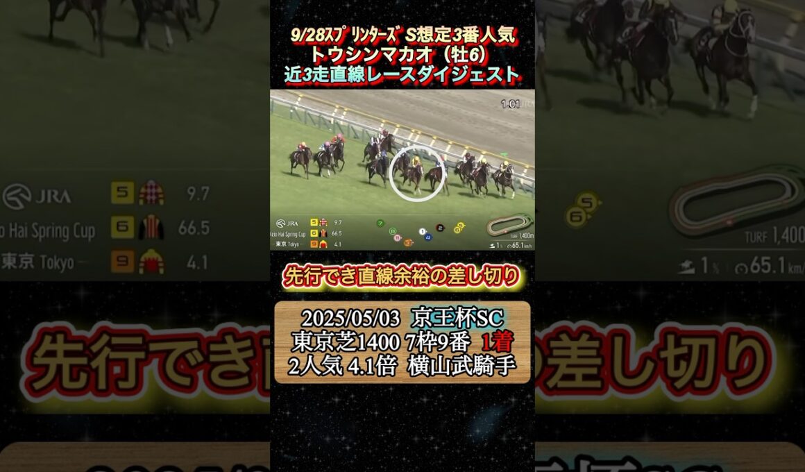 【トウシンマカオ】 スプリンターズS想定3番人気！近3走ダイジェスト　#競馬  #スプリンターズステークス  #トウシンマカオ  #shorts