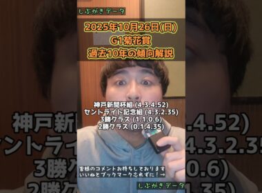 【菊花賞2025】過去10年のデータ解説。#しぶがきデータ #競馬 #競馬予想 #菊花賞 #菊花賞2025 #京都競馬場 #エネルジコ #エリキング #ショウヘイ