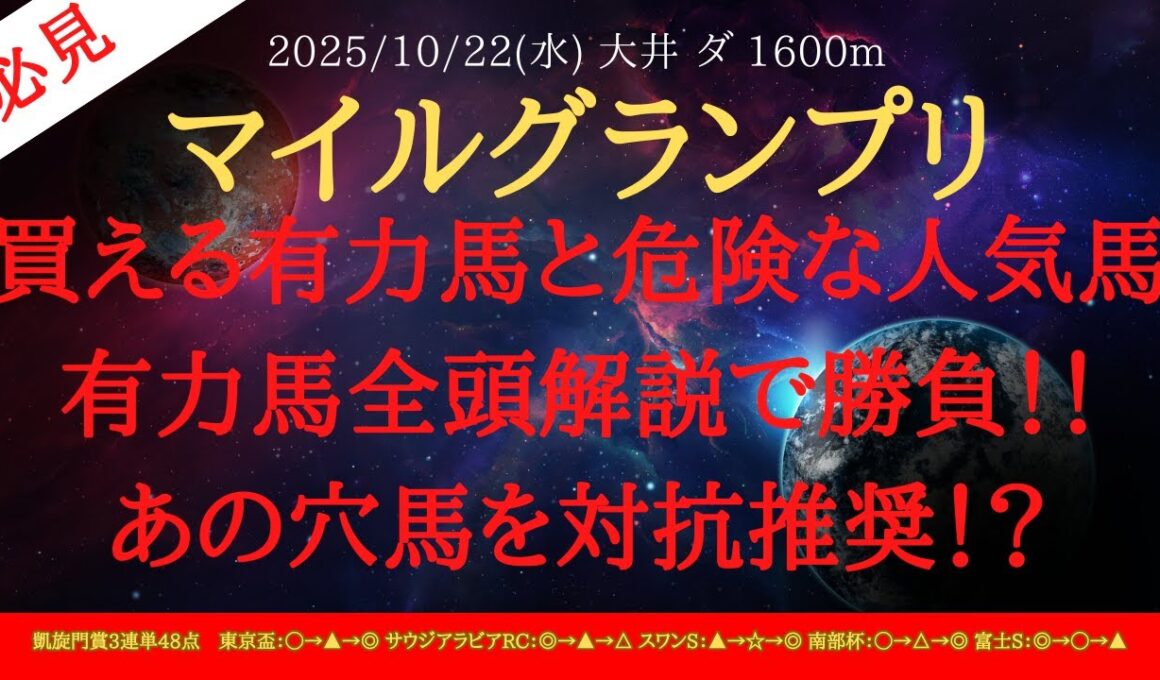 【 最終結論 】マイルグランプリ 2025 予想 買える有力馬と危険な人気馬有力馬全頭解説で勝負！！あの穴馬を対抗推奨！？【地方競馬予想】