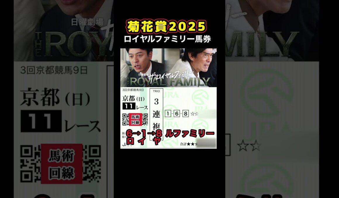 【菊花賞2025】ロイヤルファミリー馬券