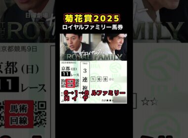 【菊花賞2025】ロイヤルファミリー馬券
