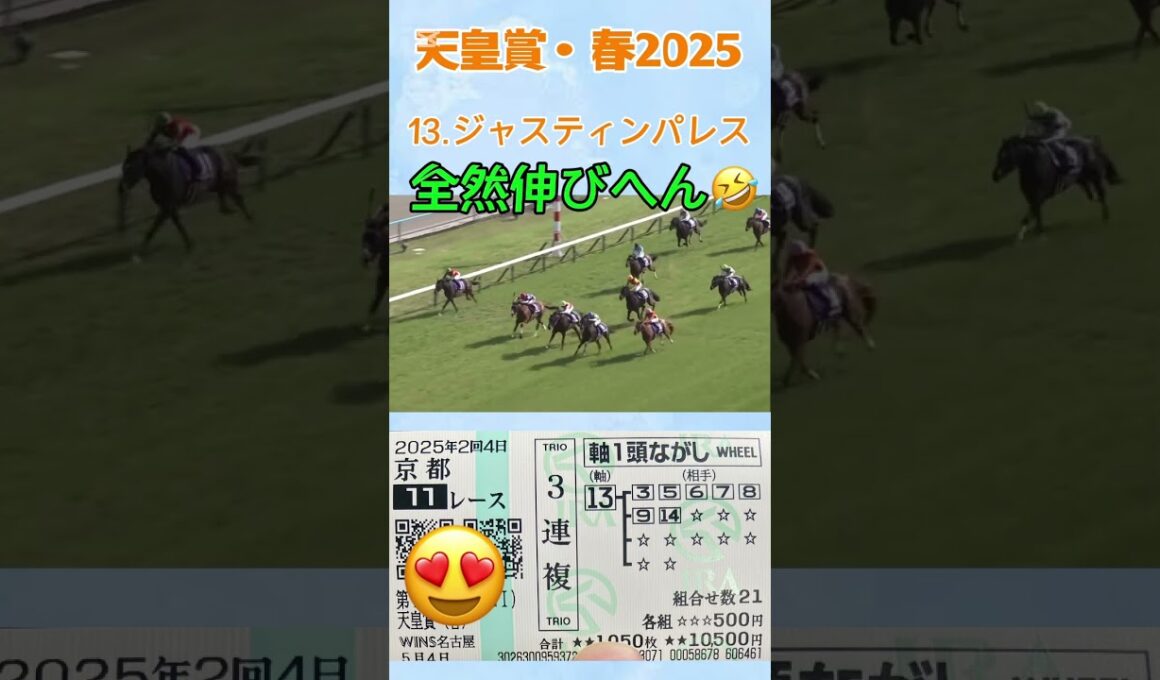天皇賞・春2025であの馬を軸に3連複勝負した #競馬 #天皇賞春 #ジャスティンパレス