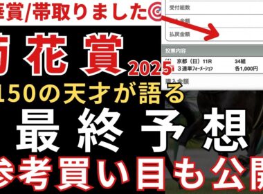 【菊花賞2025】最終予想と参考買い目を公開します