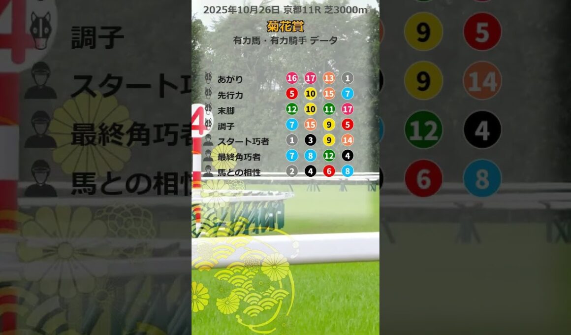 2025年10月26日　菊花賞　京都競馬11R 同条件または類似条件のデータから有力馬と有力騎手 #競馬予想 #中央競馬予想 #菊花賞2025