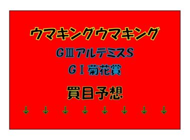 ウマキングウマキング　プロ馬券師競馬予想　修正GⅢアルテミスＳ・GⅠ菊花賞　買い目予想　説明欄に関連動画サイトURL有り　クリックお願いします。