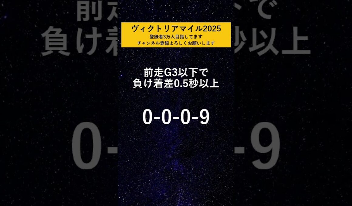 【ヴィクトリアマイル2025】 絶望データ#6
