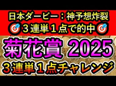 秋華賞2025 【3連単1点チャレンジ】 日本ダービー3連単1点で的中