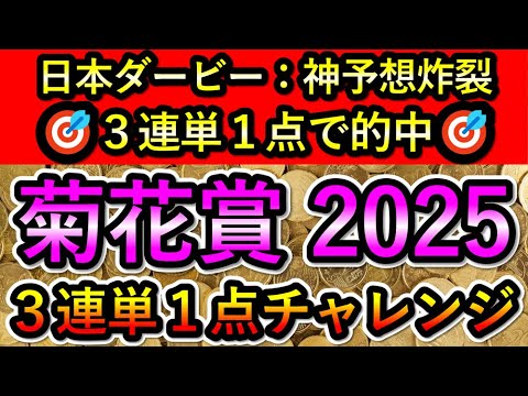 秋華賞2025 【3連単1点チャレンジ】 日本ダービー3連単1点で的中