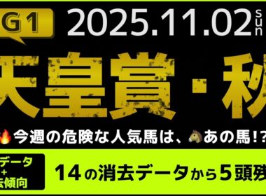 『2025 G1 #天皇賞秋  消去データ & 過去傾向 』消去データから5頭残し！ 危険な人気馬は、あの馬！？