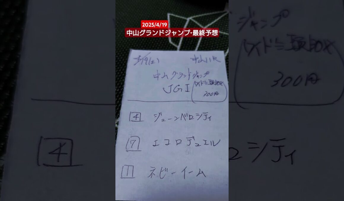 2025/4/19中山グランドジャンプ・最終予想。ジューンベロには過去に１回泣かされたけど、やはり強い馬を選ばないと勝てない。