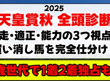 【天皇賞秋2025】全頭診断！近走･適正･能力を丸わかり解説！