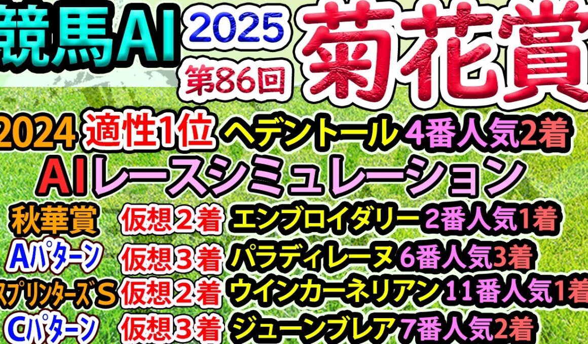 【菊花賞2025】競馬AI・ラップ解析ソフトMonarchによる第86回菊花賞(2025)予想情報【ヨルゲンセンの競馬】