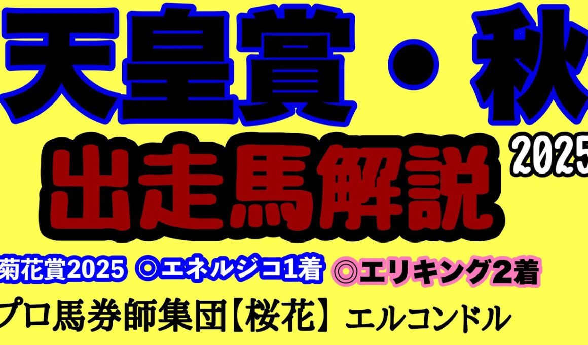 エルコンドル氏の天皇賞秋2025出走馬解説！！秋のビッグレースに３歳馬から古馬まで実力ある豪華メンバー集結！人気集める３歳馬は果たして古馬を撃破できるのか？！