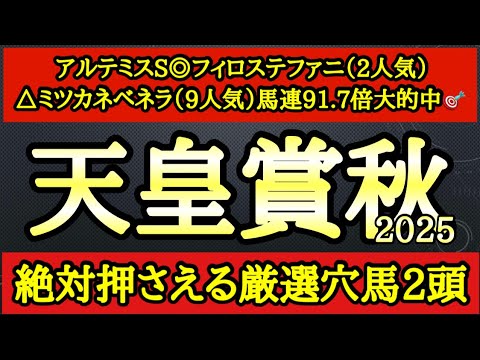 【天皇賞秋2025】厳選穴馬予想！あの馬の逃げのペースや想定される馬場状態から激走見込める2頭公開！