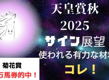 天皇賞秋2025サイン展望｜予想のポイントは示唆の強○材料はコレ！