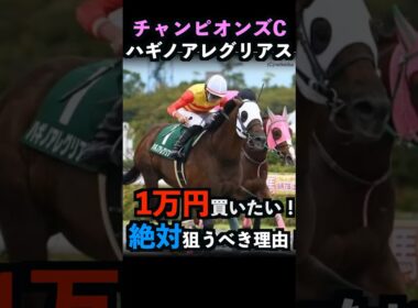 【チャンピオンズカップ2024】1万円買いたい！ハギノアレグリアスを絶対に狙うべき理由！#ハギノアレグリアス #チャンピオンズカップ2024 #競馬予想 #レモンポップ  #shorts