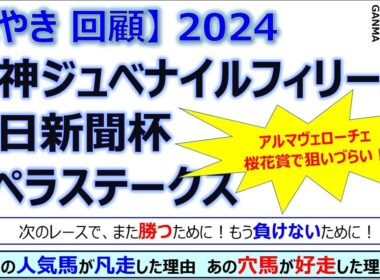 【ぼやき回顧】阪神ジュベナイルフィリーズ＆カペラステークス＆中日新聞杯＜2024＞