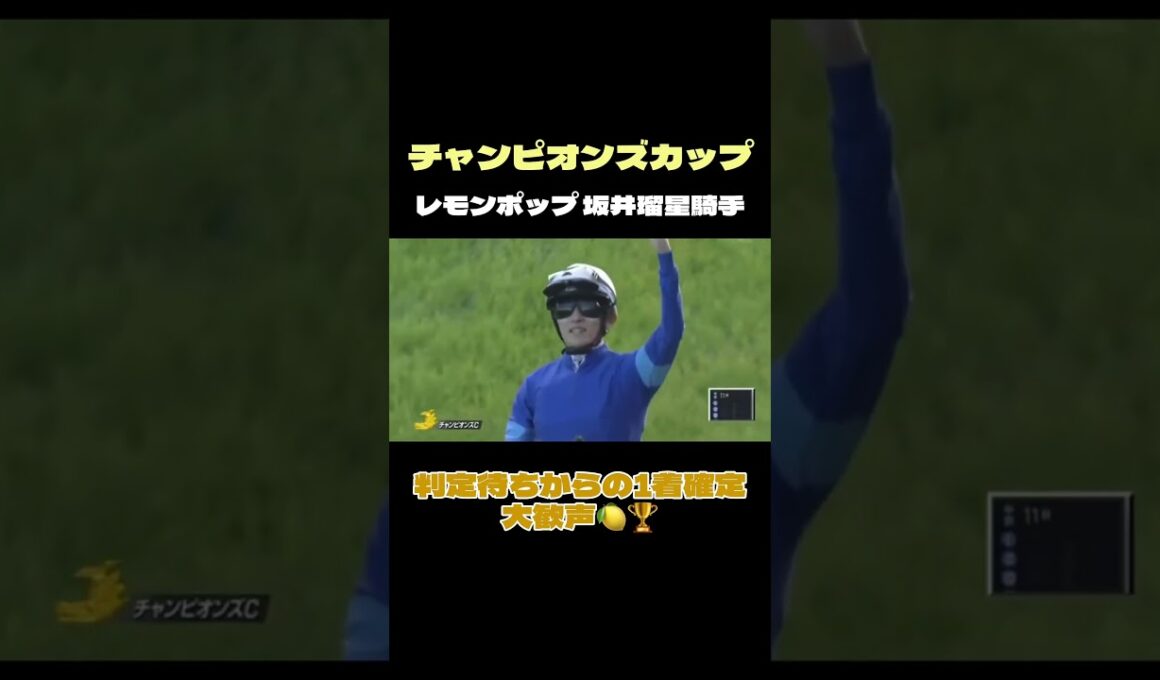 レモンポップ判定待ちからの1着確定の大歓声！！ #レモンポップ #チャンピオンズカップ #競馬 #中京競馬場 #坂井瑠星 #horse